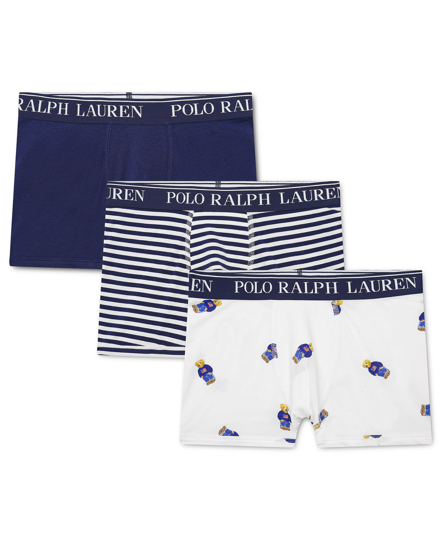 Polo Ralph Lauren Boys' 8-20 Cotton Stretch Boxer Briefs, 3-Pack - Refined Navy