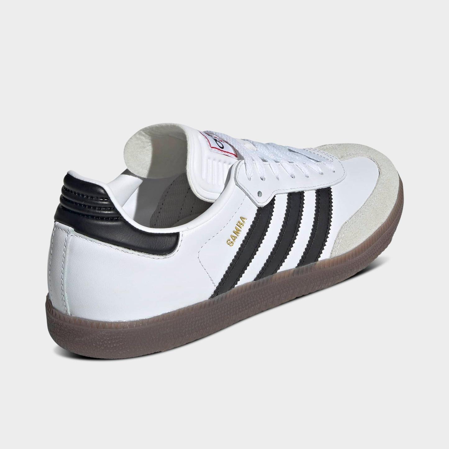 Men's adidas Originals Samba Indoor Soccer Shoes - Cloud White/Core Black/Vivid Red - Back view