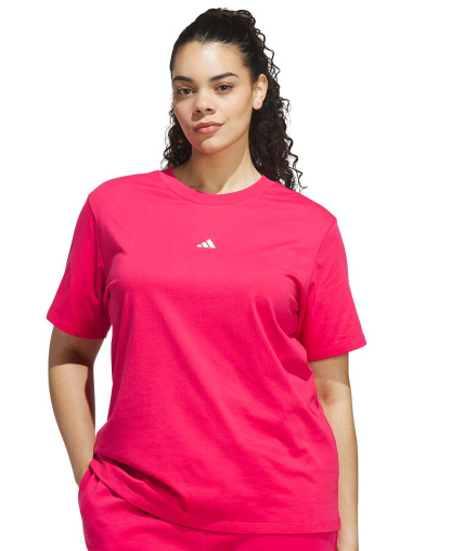 adidas Women's Short-Sleeve Cotton Crewneck Logo T-Shirt - Power Pink