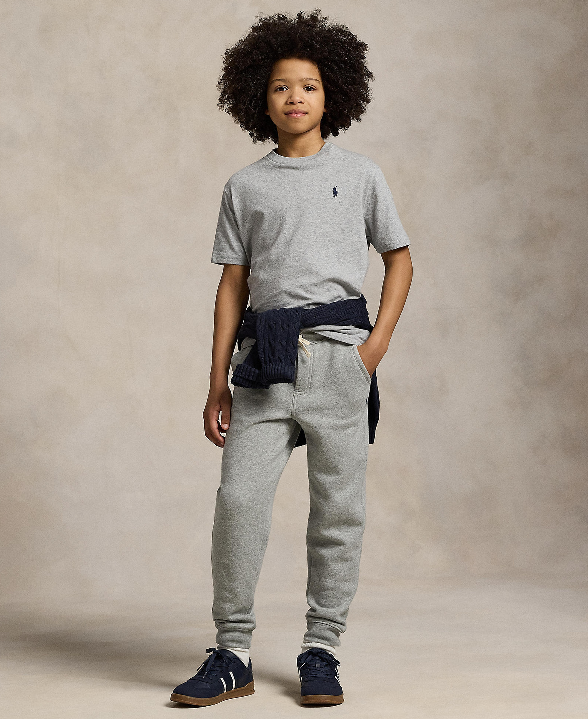 Polo Ralph Lauren Boys' 8-20 Cotton Fleece Drawstring Joggers - Dark Sport Heather