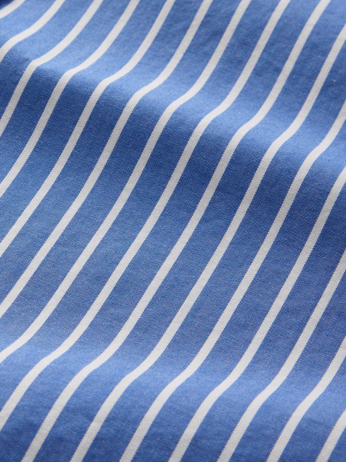 Organic Cotton Poplin Stripe Big Shirt - Blue stripe