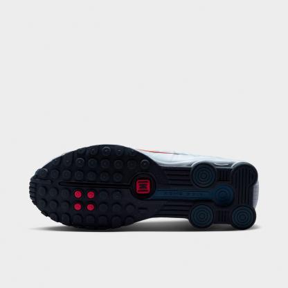 Men's Nithtke Shox R4 Casual Shoes - Football Grey/New Slate/Blue Eclipse/Bright Crimson - Bottom view
