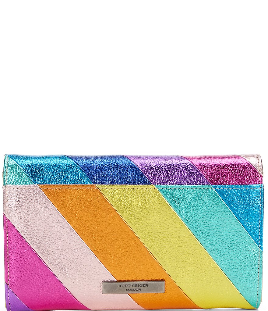 Kurt Geiger London Kensington Metallic Rainbow Crossbody Wallet - Multi - view 2