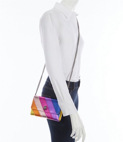 Kurt Geiger London Kensington Metallic Rainbow Crossbody Wallet - Multi - view 3
