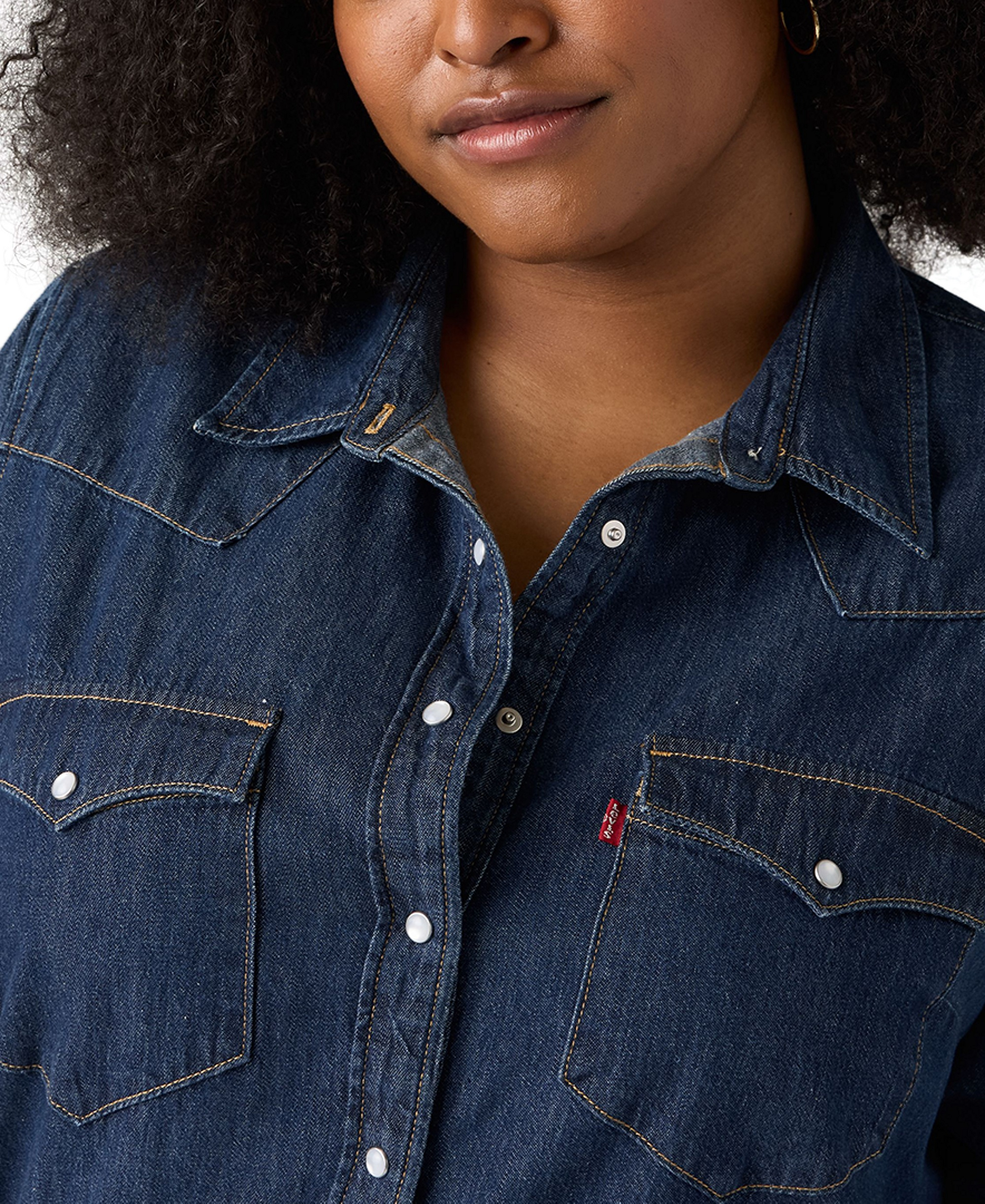 Levi's Trendy Plus Size Essential Western Cotton Shirt - Smokin Hot