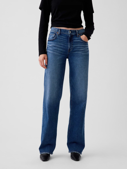Low Rise '90s Loose Jeans - Medium wash