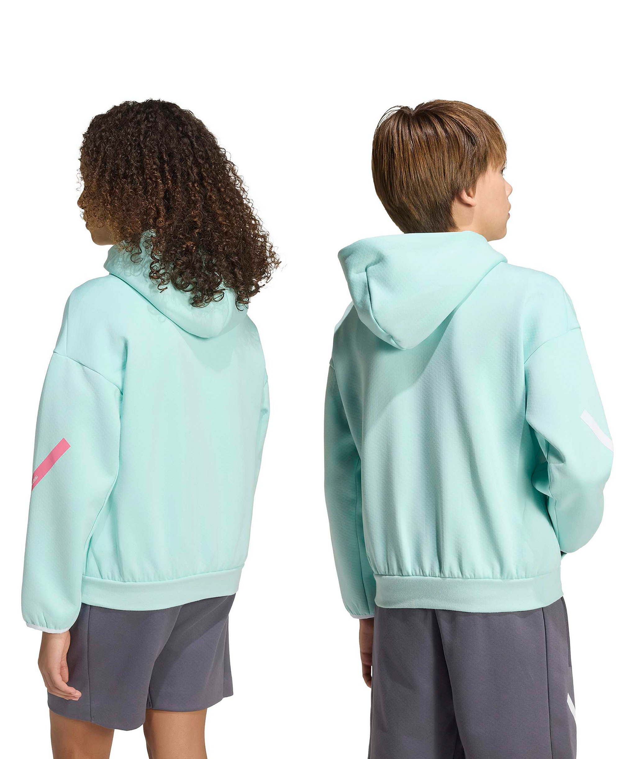 adidas Boys' and Girls' 6-20 Messi Z.N.E. Soccer Hoodie - Semi Flash Aqua