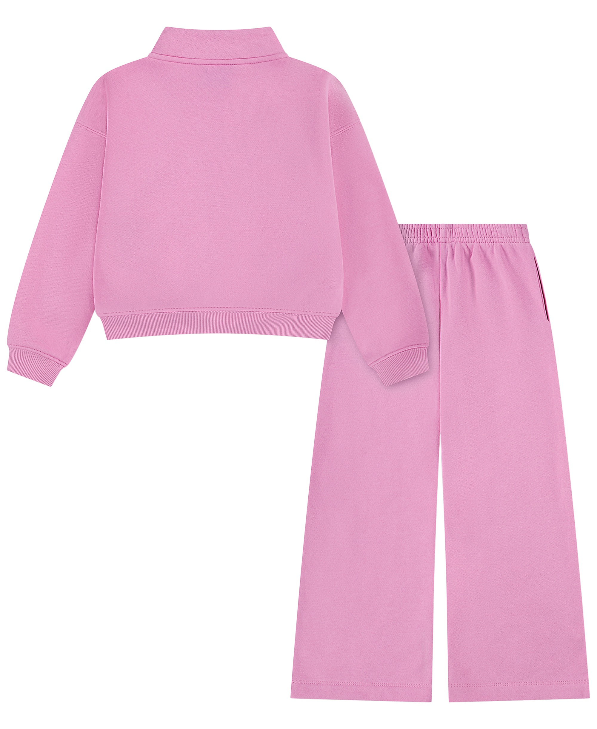Nike Girls' 4-6X Sportswear Standard Fleece Half-Zip Top and Pants, 2-Piece Set - Pink Rise