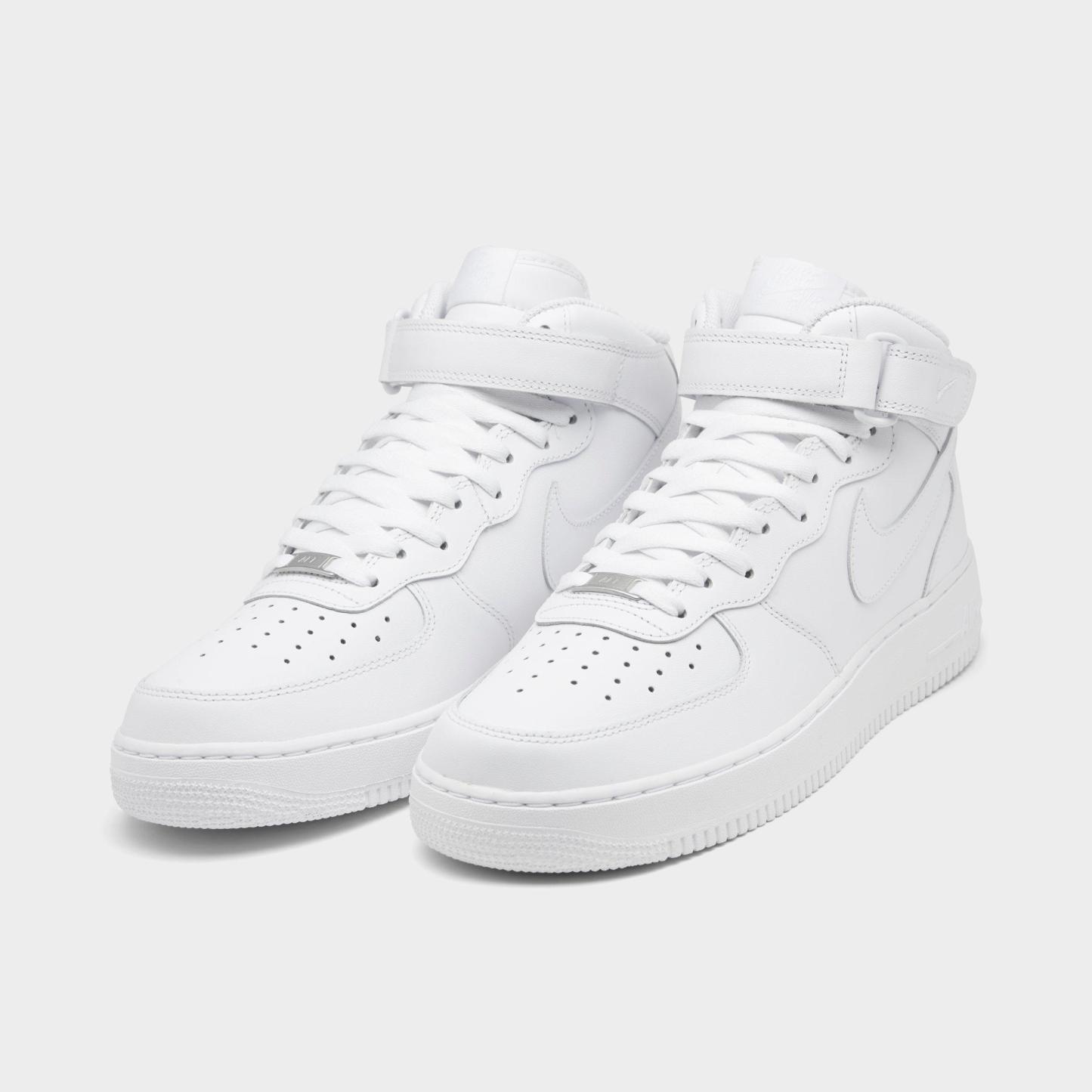 Men's Nithtke Air Force 1 Mid '07 Casual Shoes - White/White - Both shoes facing left