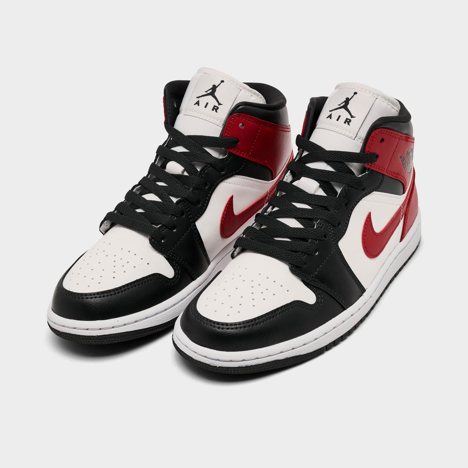 Women's Air Jordan Retro 1 Mid Casual Shoes - Sail/Gym Red/Off Noir/White - view 2