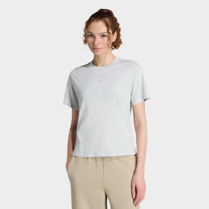 Women's adidas Essentials Small Logo Cotton T-Shirt - Light Grey Heather/White