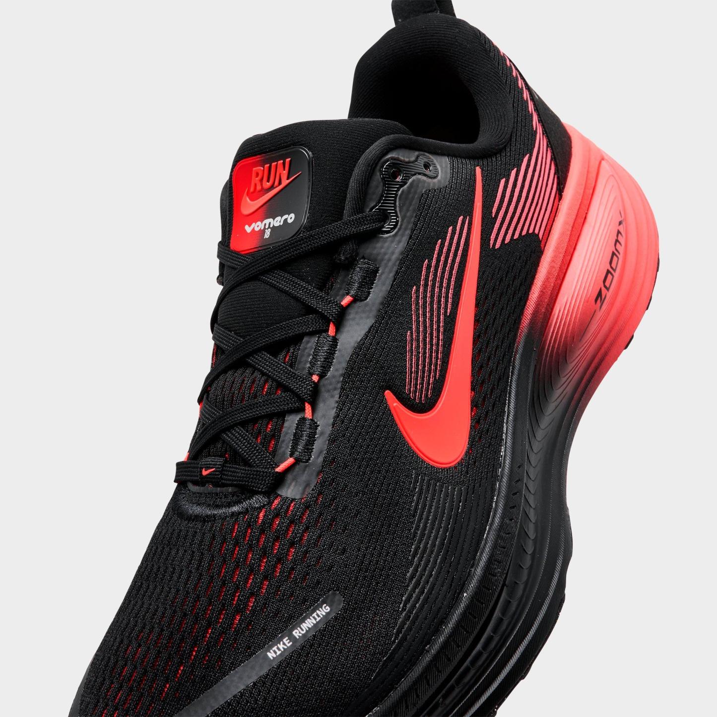 Men's Nithtke Vomero 18 Running Shoes - Part 2 - Black/Bright Crimson/University Red - Detail shot
