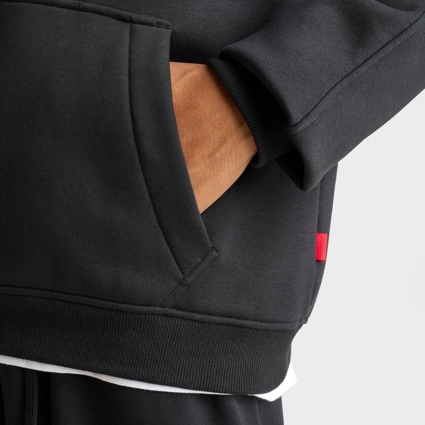 Men's Jordan Brooklyn Statement Pullover Hoodie - Black/University Red - view 6