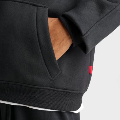 Men's Jordan Brooklyn Statement Pullover Hoodie - Black/University Red - view 6