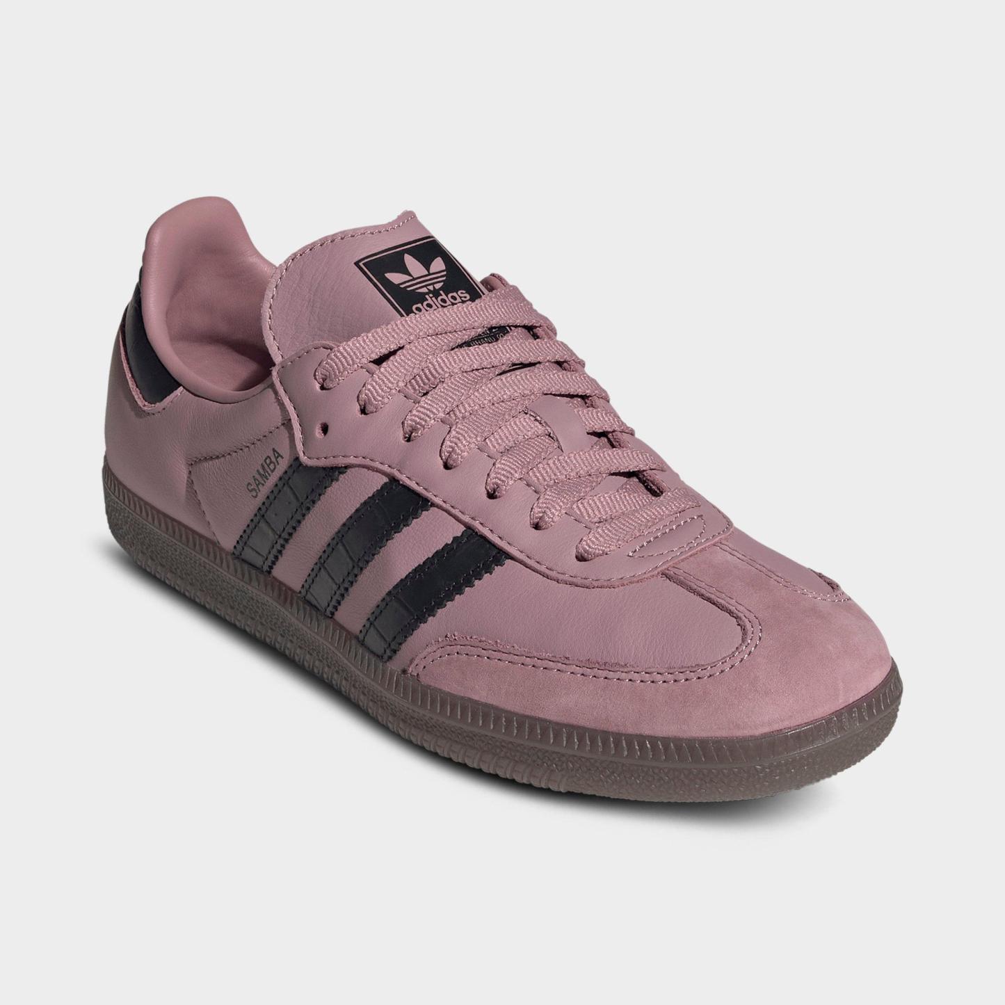 Women's adidas Originals Samba OG Casual Shoes - Part 2 - Magic Mauve/Core Black/Gum - Both shoes facing left