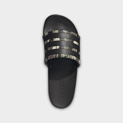 Women's adidas Adilette Comfort 2.0 Slide Sandals - Core Black/Core Black/Aurora Coffee - view 5
