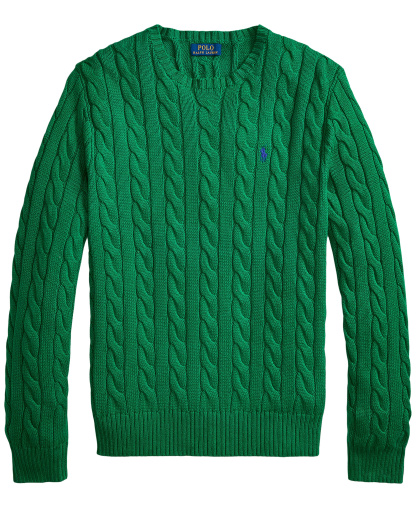 Polo Ralph Lauren Men's Cable-Knit Cotton Sweater - Erin Green