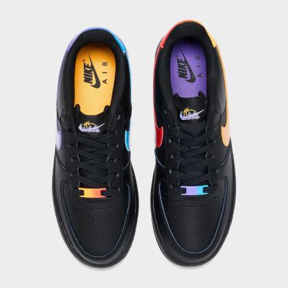 Big Kids' Nithtke Air Force 1 Low Casual Shoes - Black/Multicolor - Top view