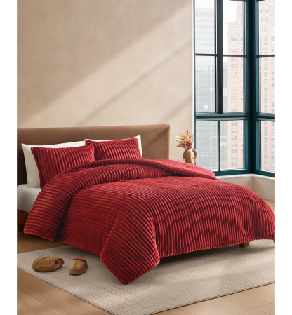 UGG® Avery Ribbed Comforter Set - Coffee Berry
