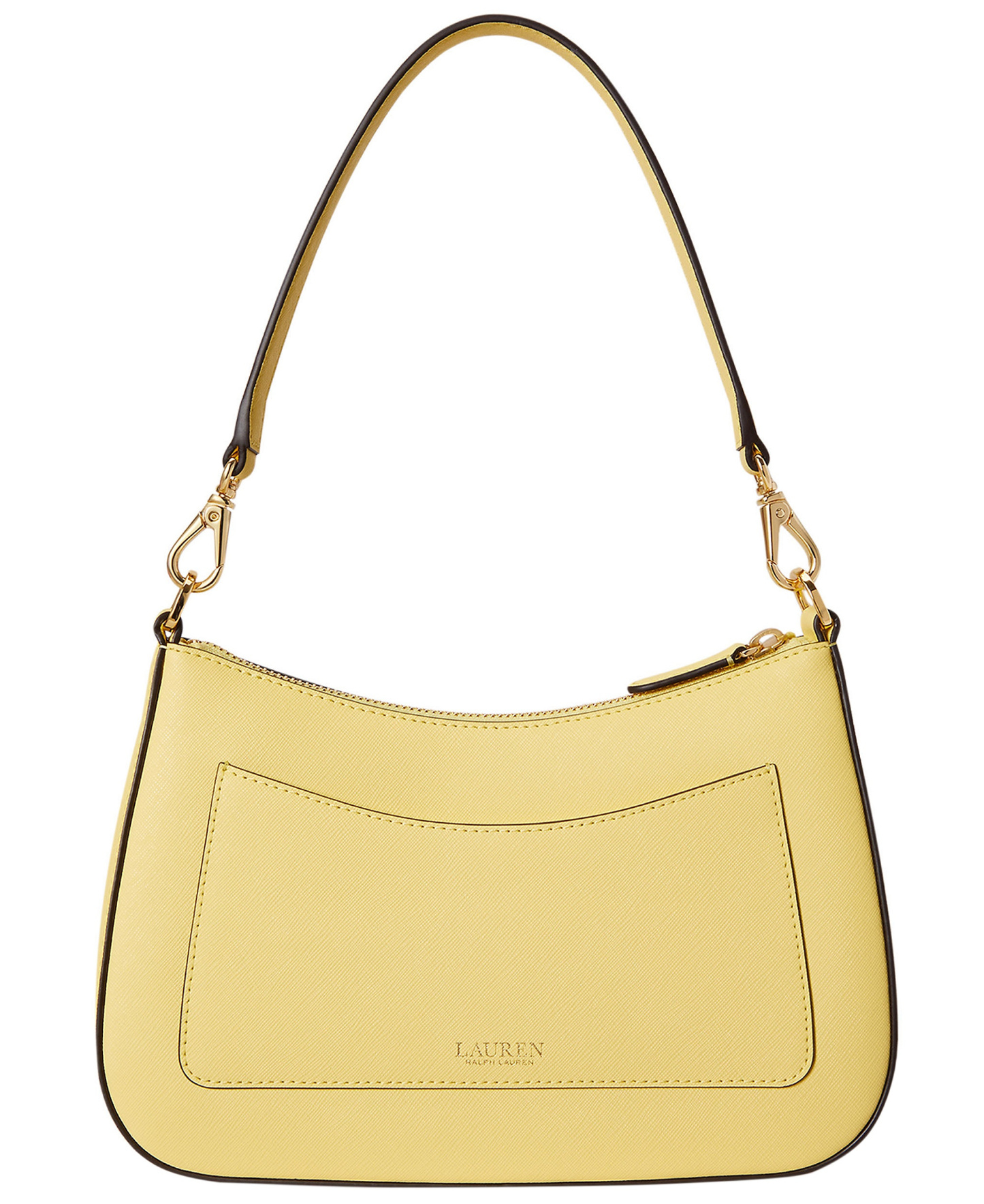 Lauren Ralph Lauren Danni Crosshatch Small Leather Slim Shoulder Handbag - Yellow