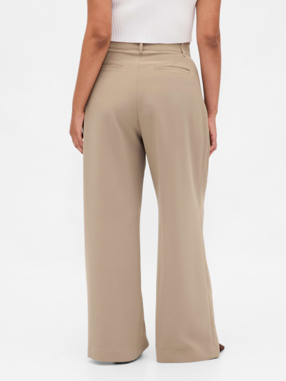 Curvy 365 High Rise Pleated Trousers - Beachwood brown