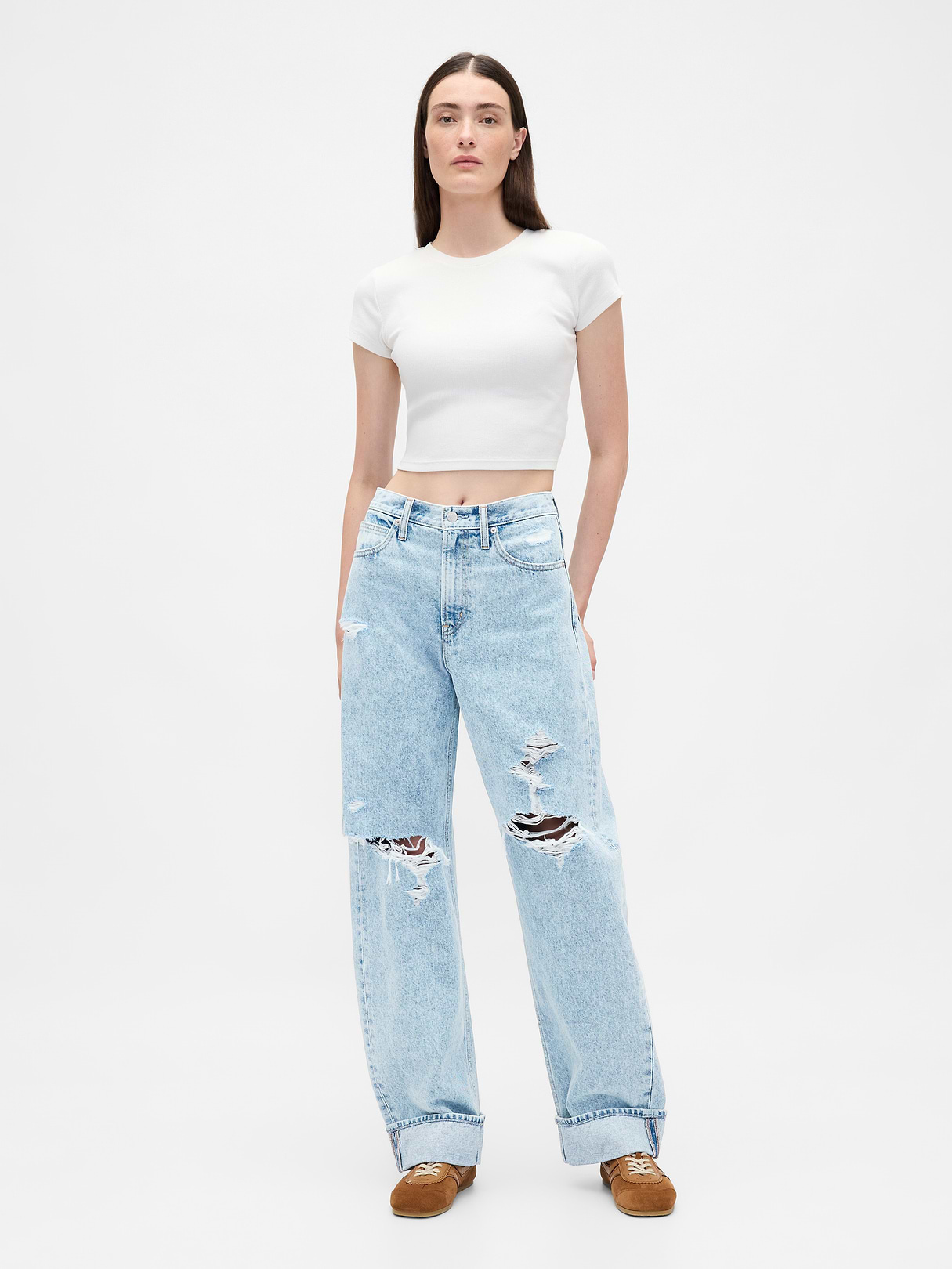 High Rise Barrel Jeans - Light indigo