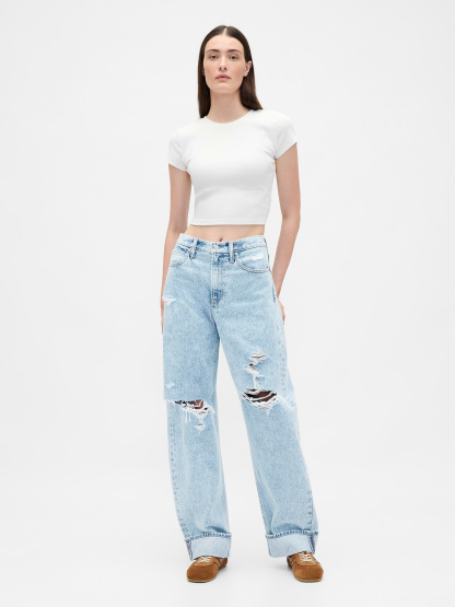 High Rise Barrel Jeans - Light indigo