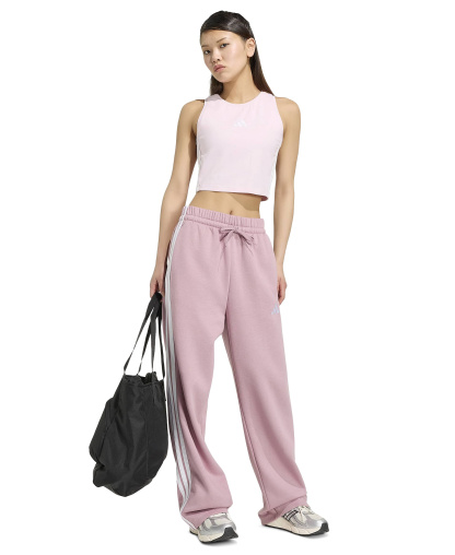adidas Women's Essentials 3-Stripes Fleece Slim Pants - Magic Mauve/White