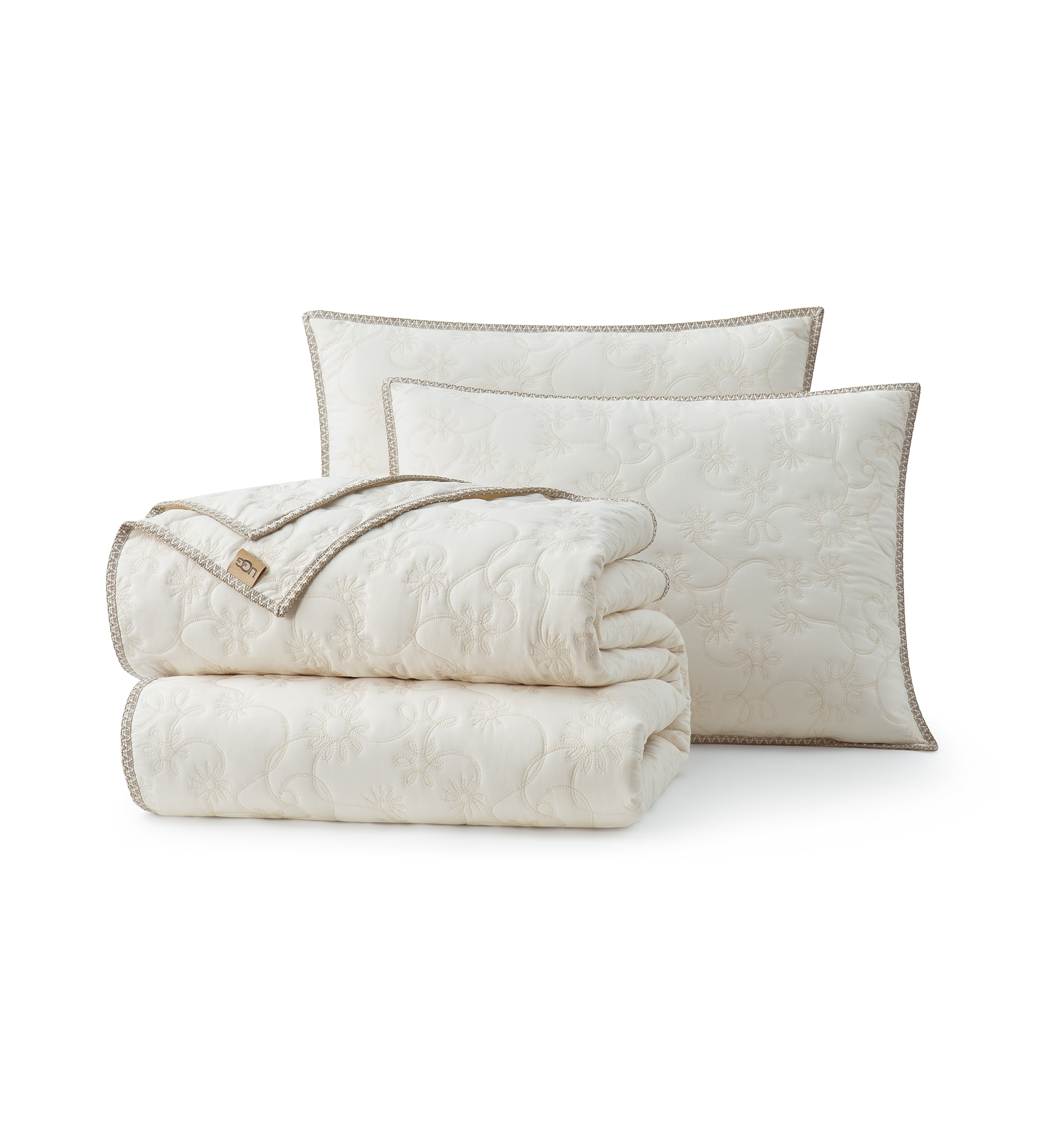 UGG® Botanic Lightweight 3-Piece Quilt Sets - Snow Birch