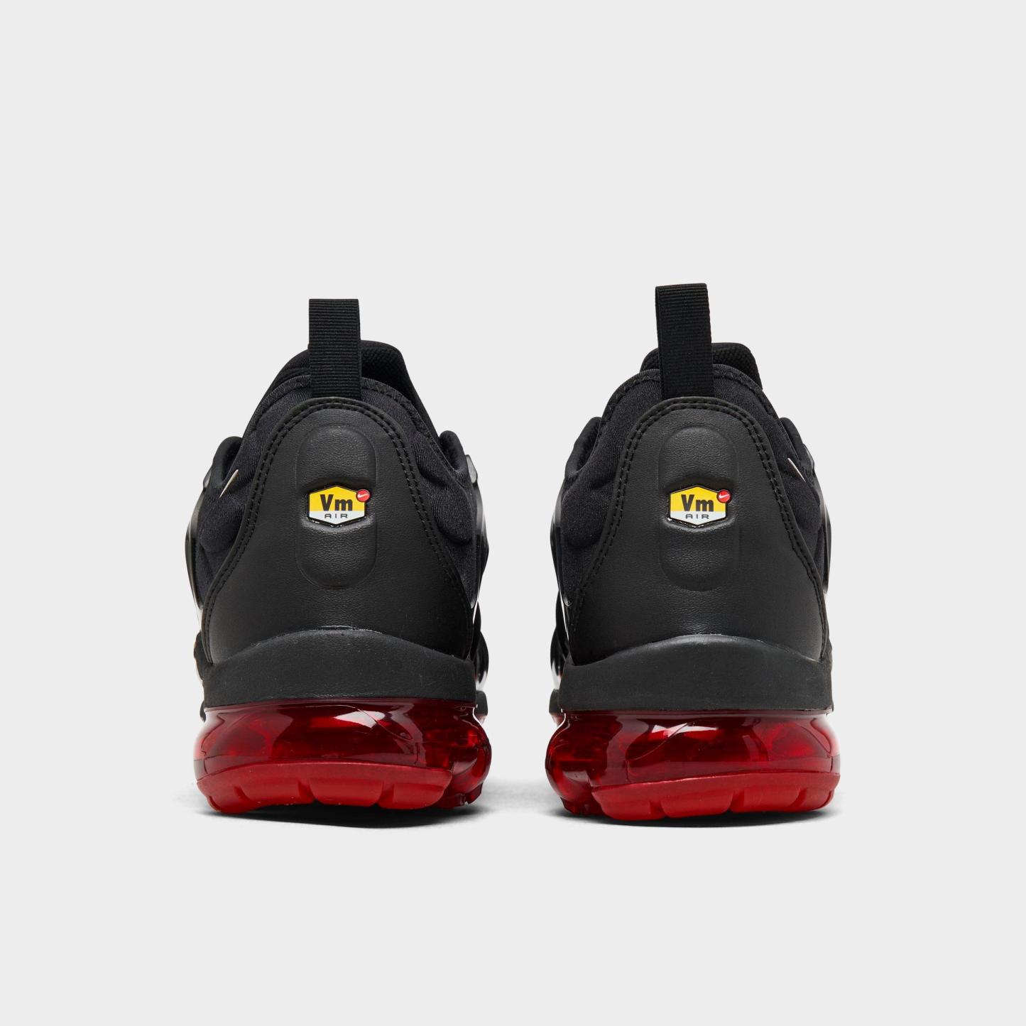 Men's Nithtke Air VaporMax Plus Running Shoes - Part 1 - Black/Light Smoke Grey/Magma Orange - Back view
