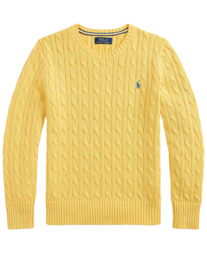 Polo Ralph Lauren Boys' 8-20 Cable-Knit Cotton Sweater - Beach Yellow