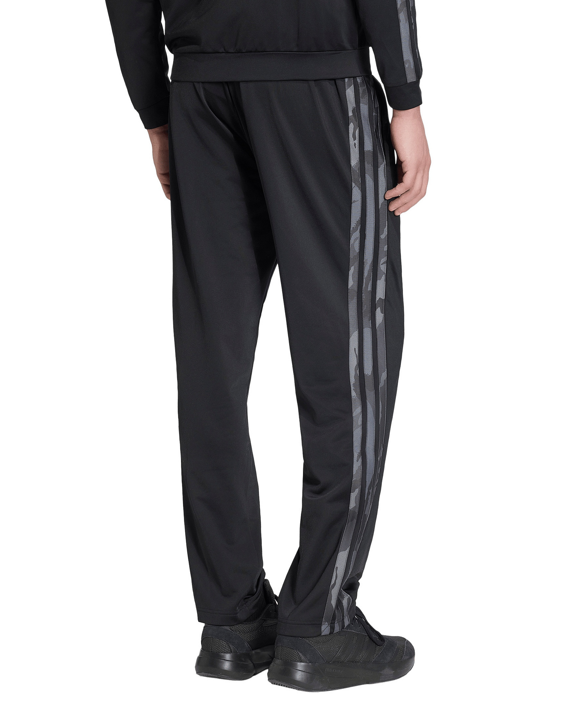 adidas Men's Camouflage Three-Stripes Regular-Fit Trackpants - Black