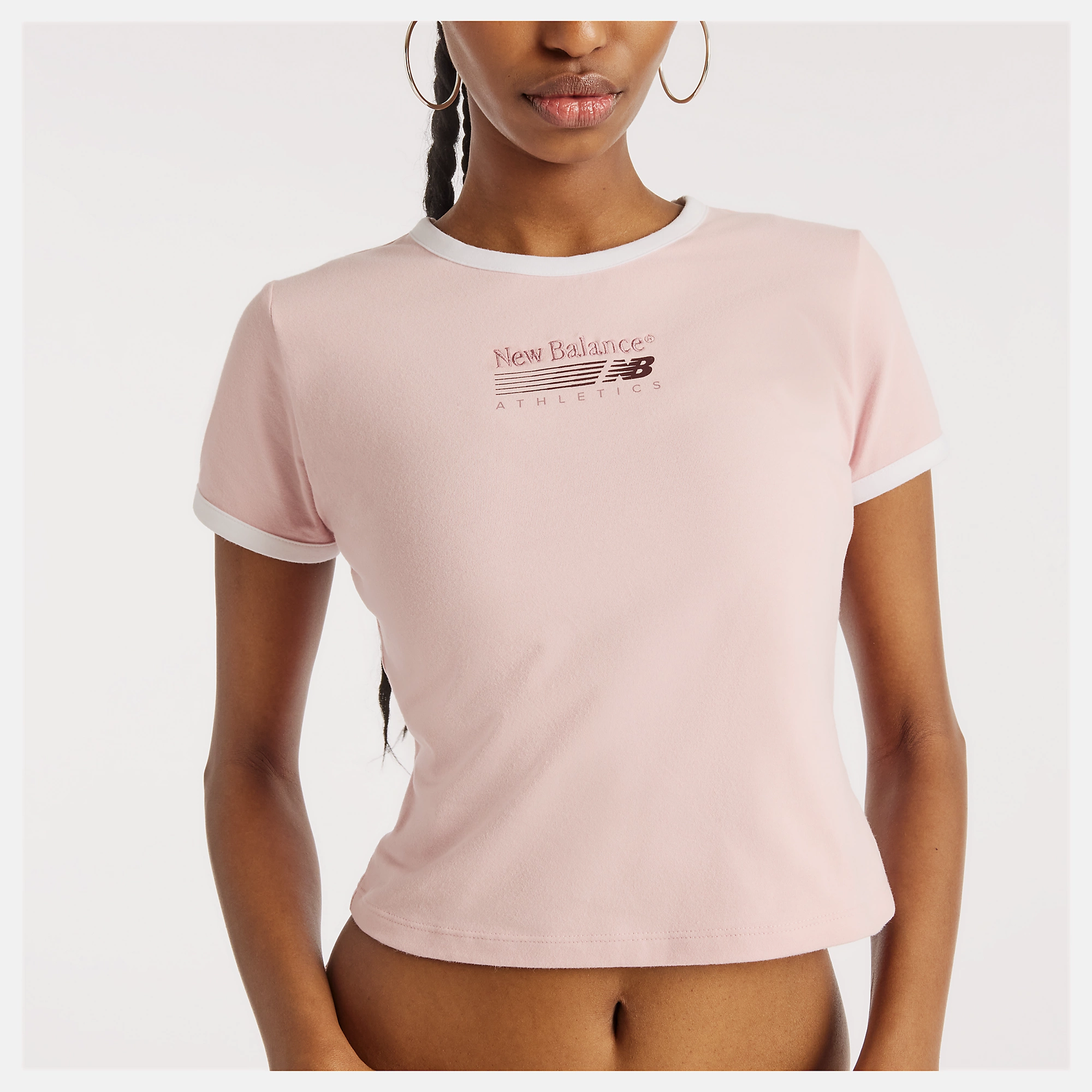 New Balance Trackside Ringer T-Shirt, WT62O4MBPHK