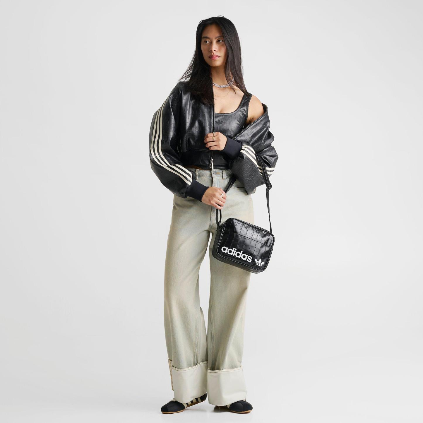 adidas Originals Airliner Crossbody Bag - Black Croc