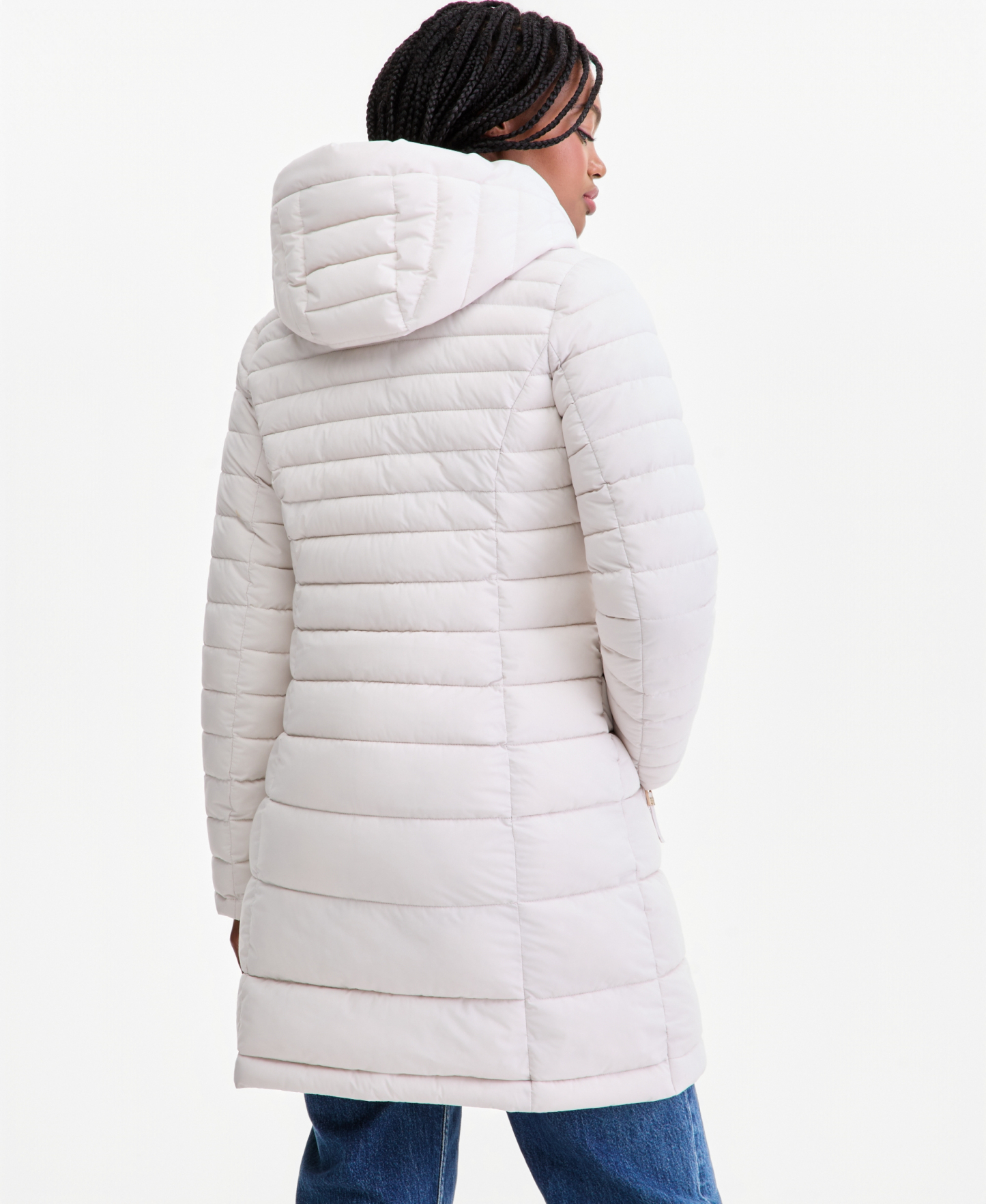 Tommy Hilfiger Women's Puffer Packable Hooded Coat - WHITE SAND