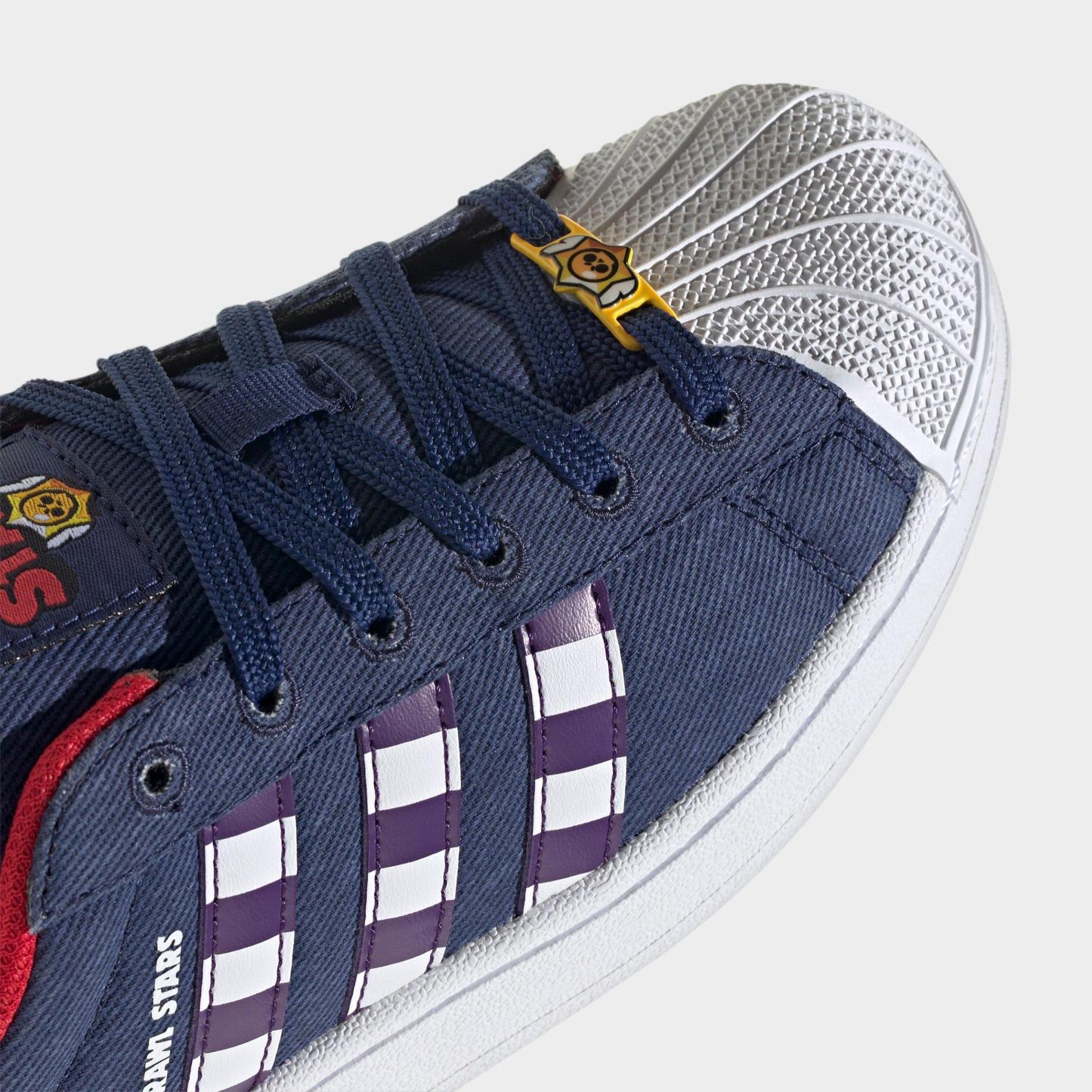 Big Kids' adidas Originals Superstar II Casual Shoes - Dark Blue/Violet/Cloud White - Detail shot