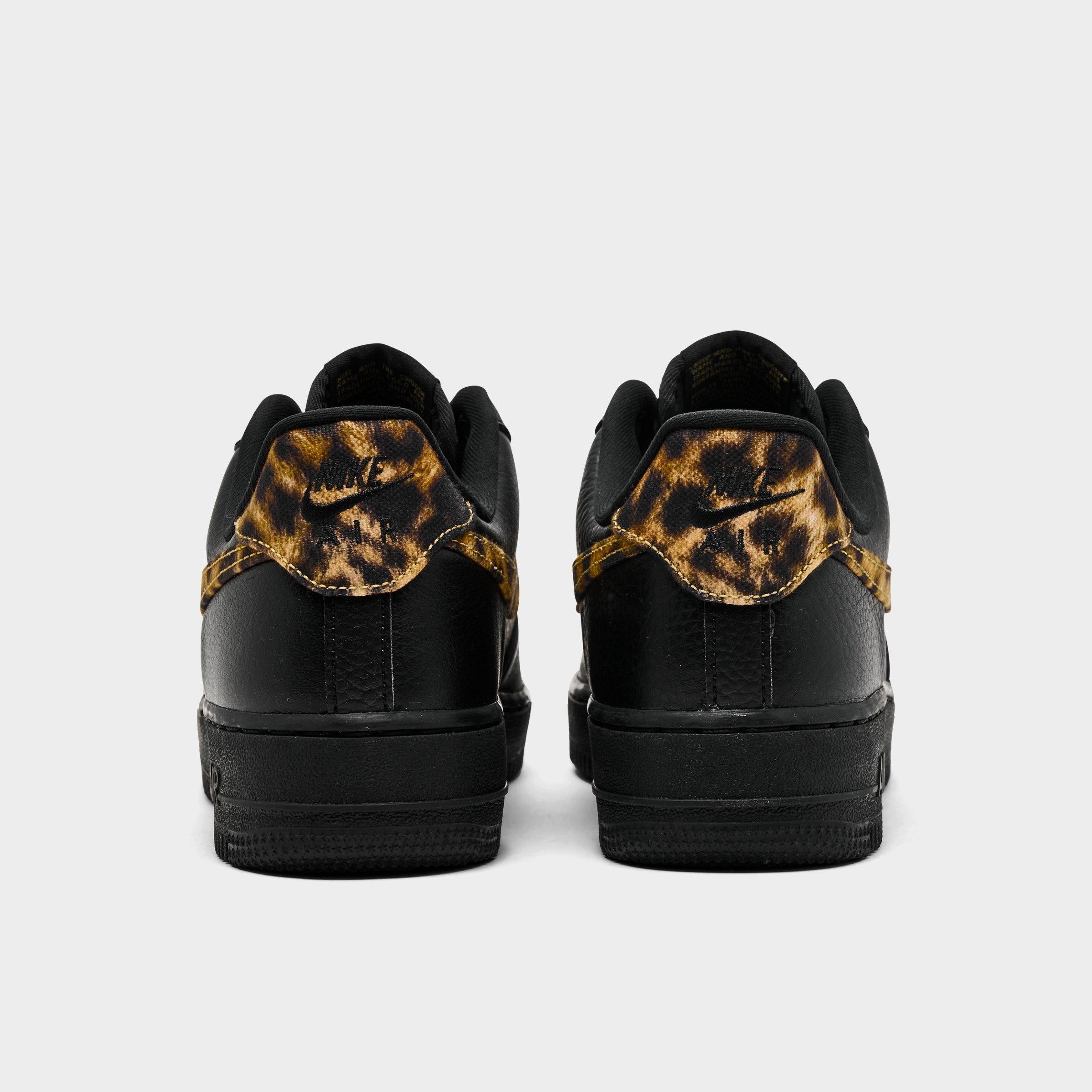 Women's Nithtke Air Force 1 '07 SE Print Casual Shoes - Black/Wheat/Desert Ochre/Multi-Color - Back view