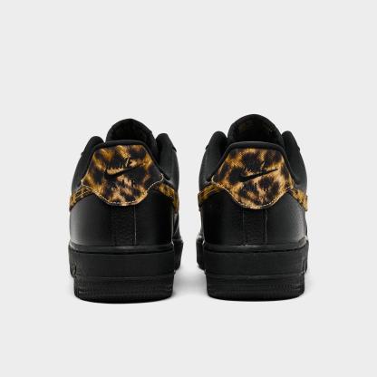 Women's Nithtke Air Force 1 '07 SE Print Casual Shoes - Black/Wheat/Desert Ochre/Multi-Color - Back view