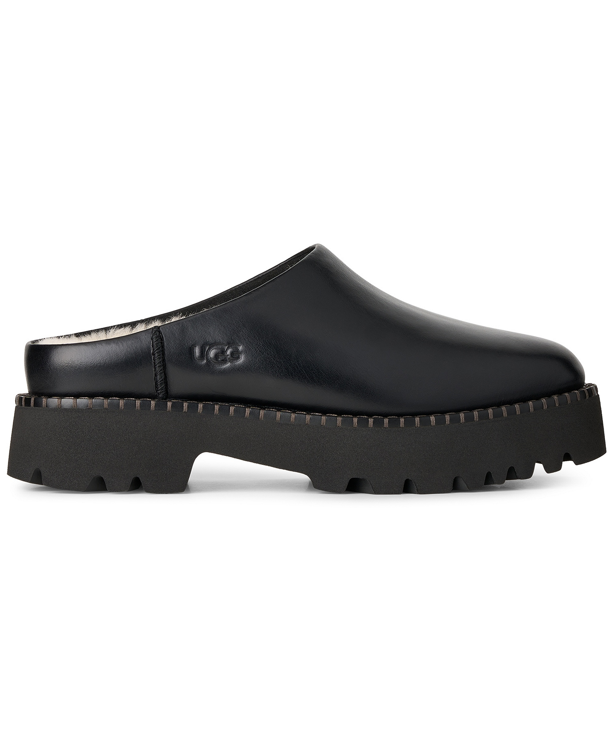 UGG® Women's Uptowner Slip-On Mule Clogs - Black Leather