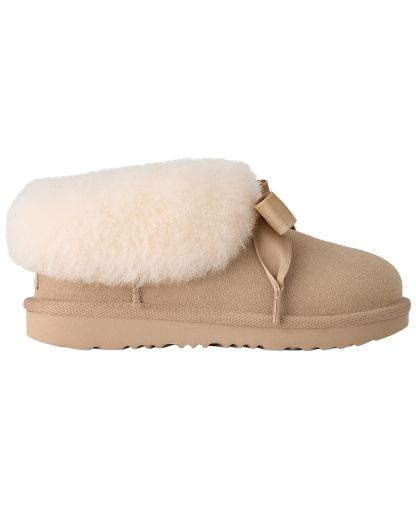 UGG® Kids' Bailey Bow Round Toe Slippers - Sand