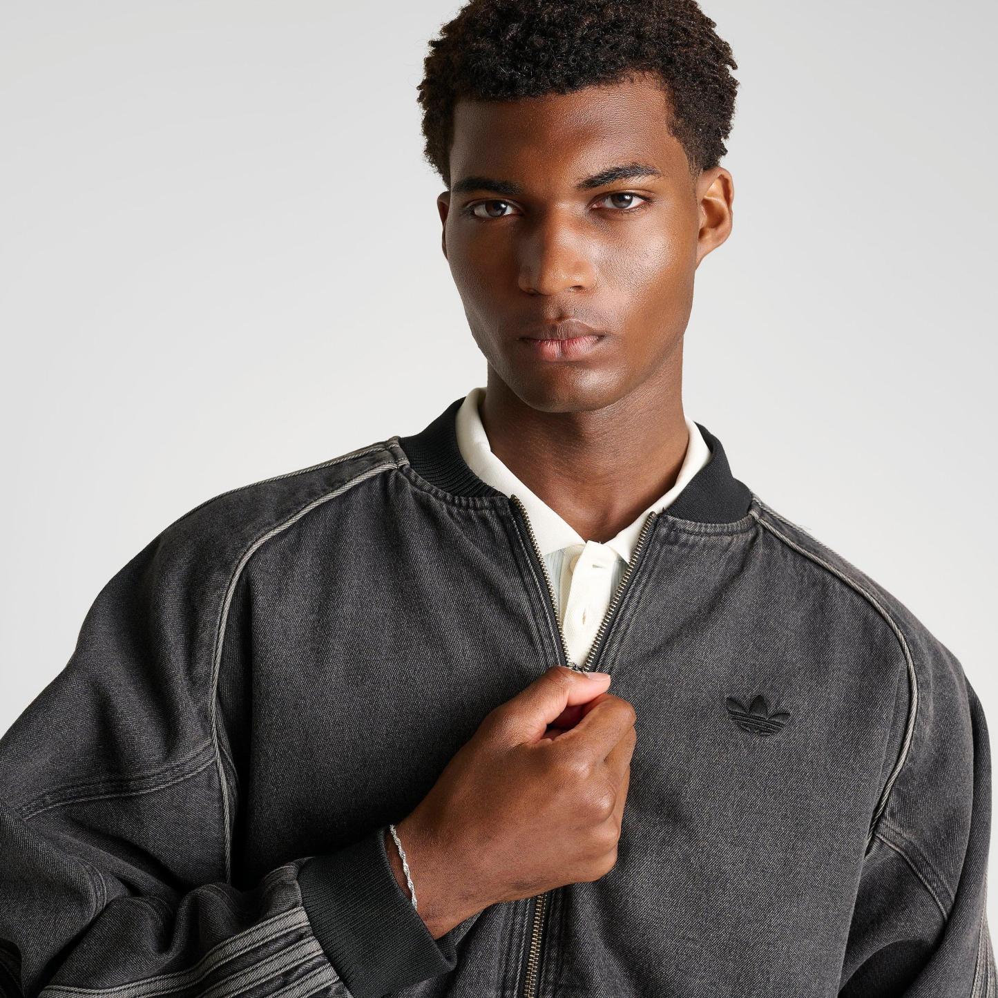 Men's adidas Originals SST Denim Full-Zip Track Top - True Black Denim