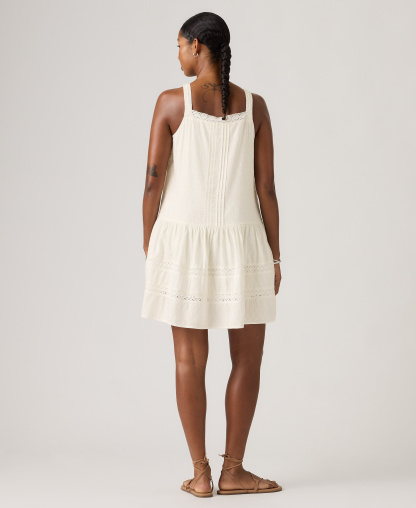 Levi's Premium Women's Kate Embroidered Square Neck Mini Dress - Cloud Dancer