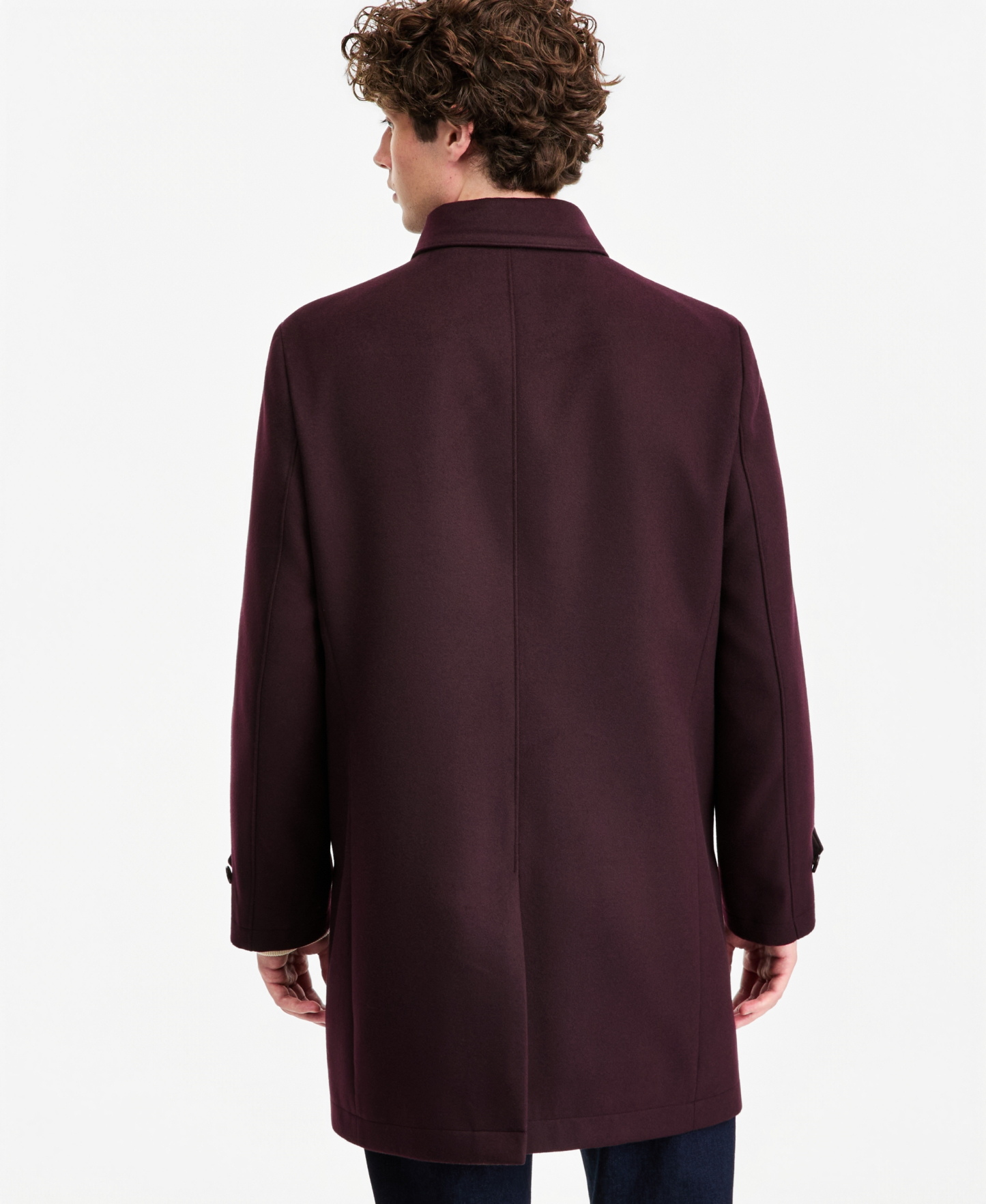 Tommy Hilfiger Men Modern Fit Car Coat - Burgundy