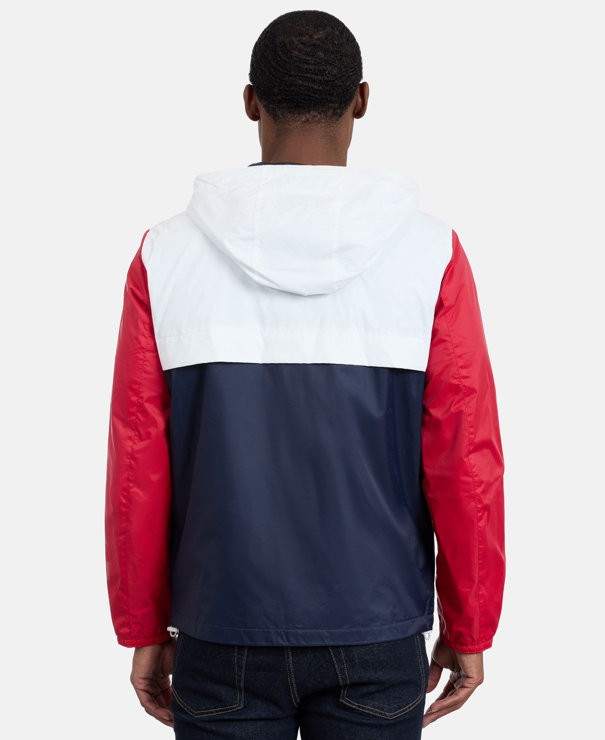 Tommy Hilfiger Men's Hooded Windbreaker Jacket - Navy/White/Red