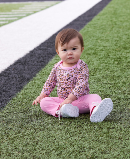 Nike Baby Girls' Long-Sleeve Bodysuit and Flared Leggings, 2-Piece Set - Pink Rise