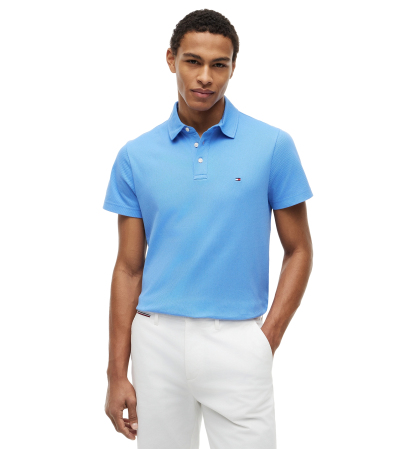 Tommy Hilfiger Men's Classic-Fit Texture Polo Shirt - Blue Spell