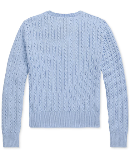 Polo Ralph Lauren Girls' 7-16 Mini-Cable Cardigan - Blue