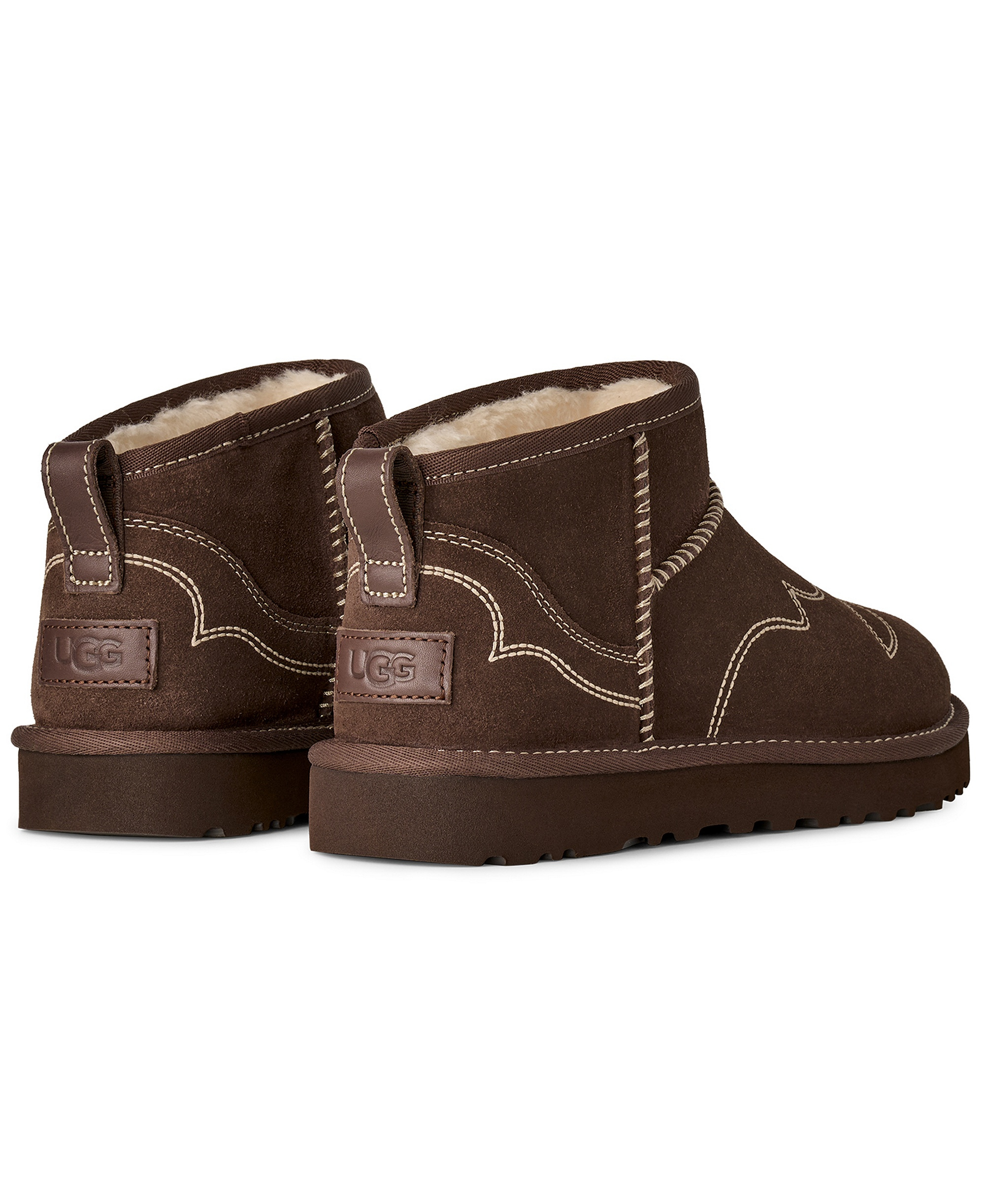 UGG® Women's Classic Ultra Mini Western Slip-On Booties - Burnt Cedar