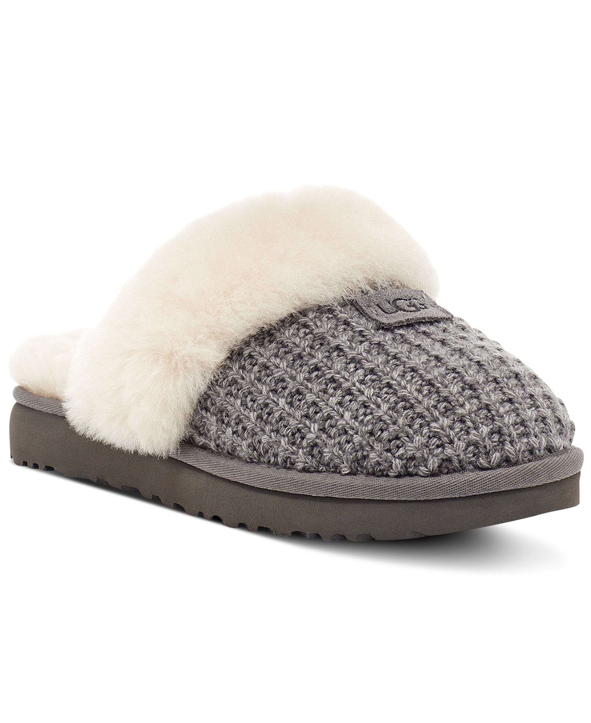 UGG® Women's Cozy Faux-Shearling Round Toe Slippers - Charcoal
