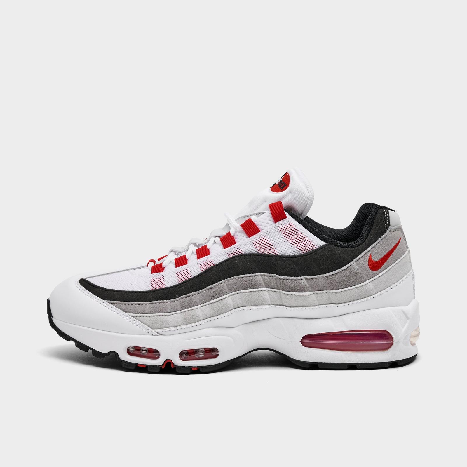 Men's Nike Air Max 95 Big Bubble Casual Shoes - White/Comet Red/Neutral Grey/Medium Grey/Black